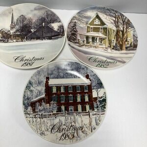 Smuckers Collector Christmas Plate Lim Ed David Coolidge Lot of 3 1981,‎ 82, 83